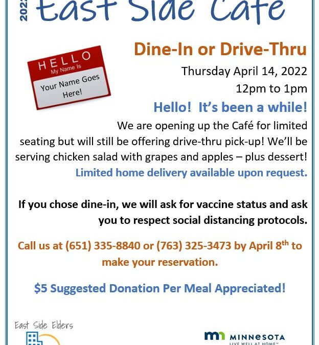 April East Side Café – with Dine-In Option!